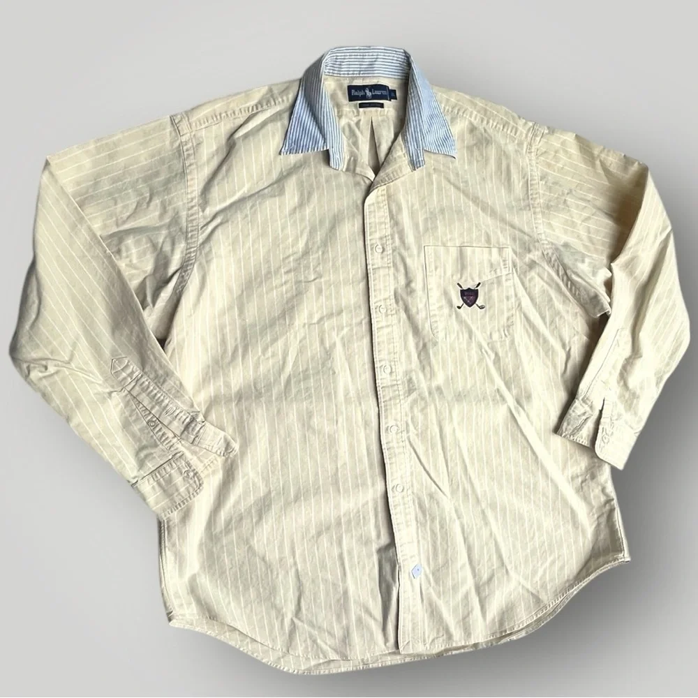 Ralph Lauren Yellow Striped Men's Shirt - Picture 15 of 15
